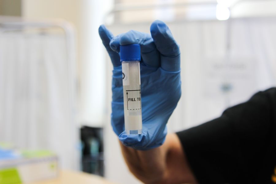 Spit for science test tube with sample